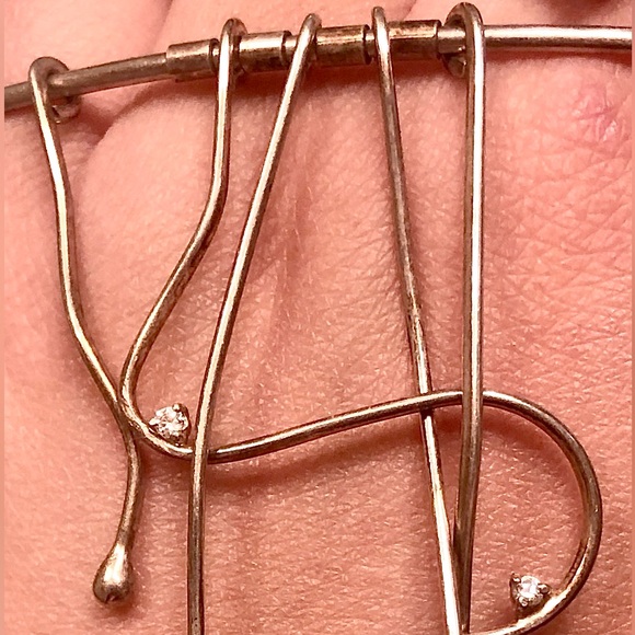 Antique Art Deco Sterling Silver Artisan Signed Collar Cuff Choker Drop Necklace - Picture 9 of 15